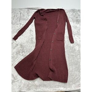 Womens Cardigan Sweater Mossimo Size Medium Cranberry Long Sleeve Button Front‎